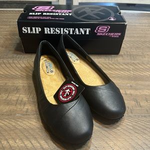 Skechers For Work Black Slip Resistant Shoes Slip Ons Women’s 10 - run big